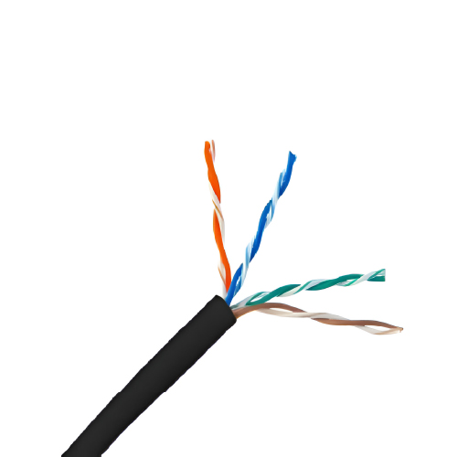 CABLE UTP CAT5E EXTERIOR X METRO, NEGRO, COBRE (CERTIFICADO)